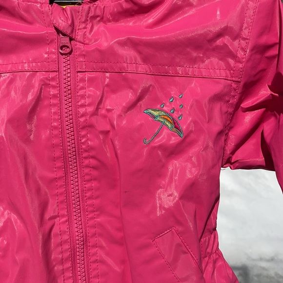 Girls Sportek Pink Raincoat 3T Jacket Zippered Coat Toddler Children - Picture 2 of 8